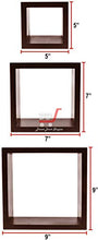 Load image into Gallery viewer, DDS Dream Decor Shoppee Decorative Display Set of 3 Square Wall Rack Shelves (Brown)