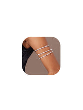 Load image into Gallery viewer, Jovono Rhinestone Arm Cuff Layered Arm Bracelet Crystal Upper Armband Open Cuff Dainty Arm Jewelry For Women(1Pcs), 7.1 inches, Crystal Silver Rhinestone