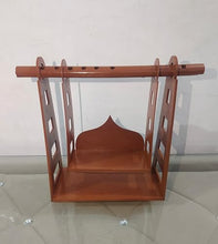 Load image into Gallery viewer, Wooden Laddu Gopal Jhula, Traditional Krishna Swing for Temple, Handmade Decorative Religious Pooja Mandir