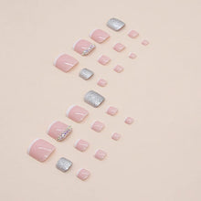 Load image into Gallery viewer, Buddy Jelly Trends Premium Designer 24pcs Toe Stick-on Nails set, with Easy Glue Tab application, Nails are Reusable & Unbreakable