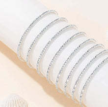 Load image into Gallery viewer, Jojomina Rhinestone Arm Cuff Jewelry for Women Multilayer Arm Bracelet Upper Arm Jewelry Crystal Silver Prom Bridal Bangle for Party Bride Wedding, 2.16 Inch, Crystal Silver Rhinestone, crystal