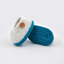 Load image into Gallery viewer, Double Layer Crochet Baby-Girls Multicolor Booties Shoes Newborn Socks Soft Sole Prewalker - Firozi, 6 Months