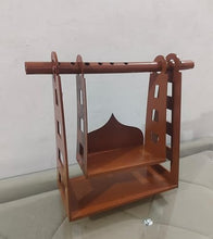 Load image into Gallery viewer, Wooden Laddu Gopal Jhula, Traditional Krishna Swing for Temple, Handmade Decorative Religious Pooja Mandir
