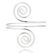 Load image into Gallery viewer, RechicGu Women's Plated Q&Q Fashion Victorian Filigree Swirl Gypsy Boho Armband Upper Arm Cuff Armlet Belly Dance One Size Silver