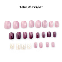 Load image into Gallery viewer, Sunkizzrs® Nails Extension Kit Artificial Nail(Pack of 24)Press On Nails Everlasting French Tip False Nails Acrylic Full Fake Nail Tips Art Set With Nail Adhesive Stickers & Nail File(Style B)