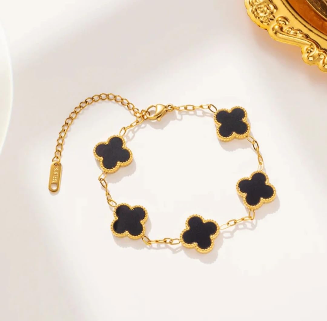 Inventive arts Latest Anti-Tarnish Gold Plated Clover Korean Bracelets