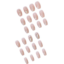 Load image into Gallery viewer, Synaty® Fashion Lady Series 24 Pcs False Extension Nails Set, Reusable With Glue Stickers, Nail File, Nail Stick, For Party, Wedding, Big Events (Sparkling Diamond)