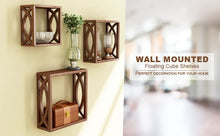 Load image into Gallery viewer, Home Sparkle MDF Wooden Wall Shelves (Brown)