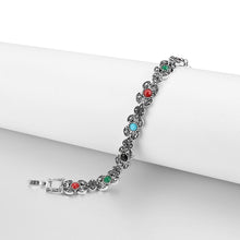 Load image into Gallery viewer, Shining Diva Fashion Oxidized Silver Silver Plated Crystal Stylish Bracelet for Women (8657b)