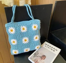 Load image into Gallery viewer, Womens Stylish Relaxed Fit Hand Crochet Spacious Tote Bag Shopping Bag Handmade Knitting Bag Crochet Shoulder Bag