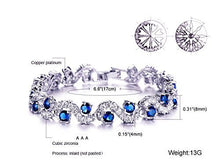 Load image into Gallery viewer, Shining Diva Fashion Royal Blue Crystal CZ Silver Plated Stylish Bracelet Gift for Girls Women(9576b)