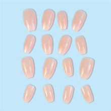 Load image into Gallery viewer, Gloss & Go 24 Reusable Artificial Fake Nail Set| Nude Peach Color Medium Coffin Press On Nails| Lightweight & Long Lasting| Quick Fix For Festivals & Special Occasions
