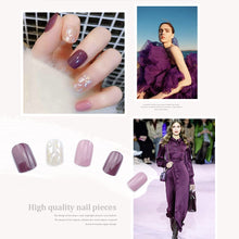 Load image into Gallery viewer, Sunkizzrs® Nails Extension Kit Artificial Nail(Pack of 24)Press On Nails Everlasting French Tip False Nails Acrylic Full Fake Nail Tips Art Set With Nail Adhesive Stickers & Nail File(Style B)