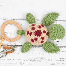 Load image into Gallery viewer, Crochet Rattle Cum Soft Toy for Infant, Kids & Babies, Early Age Gift Toys (Turtle - Green)