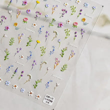 Load image into Gallery viewer, DENMILE Floral Leaf Plant 5D Embossed Nail Decals Self Adhesive Nail Art Supplies Manicure Sliders Flower Stickers for Nails Art Decoration Flower Nail Art Stickers Summer Flower Supplies Nail Tweezer