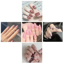 Load image into Gallery viewer, Synaty 120Pcs Medium Round Artificial Nails Extensions Combo in 5 Colors With Glue Stickers, Nail File & Wood Stick