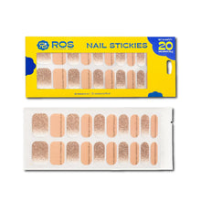 Load image into Gallery viewer, ROS Beauty Nail Stickies | 20 Count | Easy-to-Apply Vibrant Nail Art Stickers | Long-Lasting, Lightweight, & Mess-Free | Unique Designs for Effortless DIY Manicure | Golden Glow
