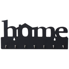 Load image into Gallery viewer, Webelkart Premium Home Keys Wooden Key Holder (29 cm x 13.5 cm x 0.4 cm, Wood) 7 Hook - Decorative Items for Home Decor (Black)