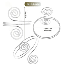 Load image into Gallery viewer, RechicGu Women's Plated Q&Q Fashion Victorian Filigree Swirl Gypsy Boho Armband Upper Arm Cuff Armlet Belly Dance One Size Silver