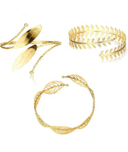 Load image into Gallery viewer, 3PCS Arm Cuff Jewellery for Women Hand Accessories for Women, Cuff Bracelet for Woman Fashion and Adjustable Stylish Jewelry for Everyday Wear Special Occasions Parties Weddings And Casual Outings (3Pcs Leaves)