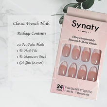 Load image into Gallery viewer, Synaty 24PCS Everlasting French Nails Artificial Nails Art Set (Medium Round)