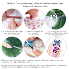 Load image into Gallery viewer, Synaty 50 Pcs Art Stickers Plus Tweezer, Easy DIY Water Transfer Nail Decals Decoration (Style 1, Paper), 6 Cm X 5 Cms