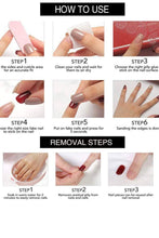 Load image into Gallery viewer, Coslifestore-PRESS ON NAILS- PACK OF 24 Gel nails WITH FULL APPLICATION KIT- REUSABLE FALSE NAILS- BUFFER, NAIL GLUE , 24 JELLY TABS