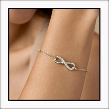 Load image into Gallery viewer, VAMA Traditional Rhodium Plated Adjustable Infinity Charm Bracelet Chain for Women & Girls