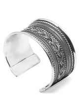 Load image into Gallery viewer, YouBella Jewellery Oxidised Silver Cuff Bracelet Bangle for Girls and Women (Style 1)
