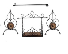 Load image into Gallery viewer, VudRtyst Laddu Gopal Jhula | Handcrafted Wooden & Wrought Iron Krishna Swing for Idols | Bal Gopal Palna for Home Temple