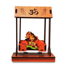 Load image into Gallery viewer, UPYOG Swing Wooden Laddu Gopal Jhula,Krishna Hindola Palana,Decorative Laddu Gopal for Temple Pooja, Showpiece Figurines,Religious Idol Gift Article Krishna Janmashtami