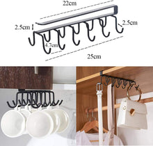 Load image into Gallery viewer, Boniry 1 Pcs Double-Row 12 Hooks for Kitchen Storage - Cupboard Hanging Organizer for Coffee, Tea Cups, Towels, and More | Versatile Metal Hooks for Home, Office