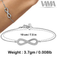Load image into Gallery viewer, VAMA Traditional Rhodium Plated Adjustable Infinity Charm Bracelet Chain for Women & Girls