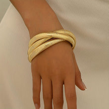 Load image into Gallery viewer, Shining Diva Fashion Latest Stylish Chunky Gold Cuff Bangle Bracelet for Women and Girls (16366b)