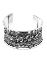 Load image into Gallery viewer, YouBella Jewellery Oxidised Silver Cuff Bracelet Bangle for Girls and Women (Style 1)