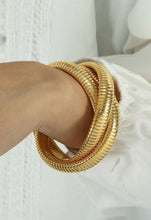 Load image into Gallery viewer, Shining Diva Fashion Latest Stylish Chunky Gold Cuff Bangle Bracelet for Women and Girls (16366b)