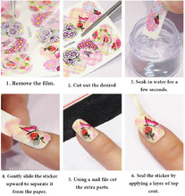 Load image into Gallery viewer, S.A.V.I 12 Sheets Water Transfer, Nail Fashion Sticker Decal, Flower Leaf DIY Manicure For Women