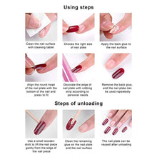 Load image into Gallery viewer, Fashionharbour 24 Reusable Artificial Fake Nail Set| Lightweight & Long Lasting| Easy To Use| Quick Fix For Festivals & Special Occasions (0lf014)