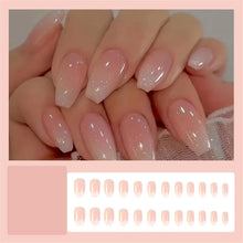 Load image into Gallery viewer, Gloss & Go 24 Reusable Artificial Fake Nail Set| Nude Peach Color Medium Coffin Press On Nails| Lightweight & Long Lasting| Quick Fix For Festivals & Special Occasions