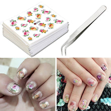 Load image into Gallery viewer, Synaty 50 Pcs Art Stickers Plus Tweezer, Easy DIY Water Transfer Nail Decals Decoration (Style 1, Paper), 6 Cm X 5 Cms