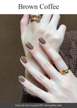 Load image into Gallery viewer, Cazuela 16PCS Semi Cured Gel Nail Polish Strips, Self Adhesive Full Wrap Gel Nail Art Sticker, Waterproof Gel Nail Wrap Stickers with Nail File and Stick (17Reddish Brown), 15 Centimeters