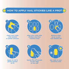 Load image into Gallery viewer, ROS Beauty Nail Stickies | 20 Count | Easy-to-Apply Vibrant Nail Art Stickers | Long-Lasting, Lightweight, & Mess-Free | Unique Designs for Effortless DIY Manicure | Golden Glow