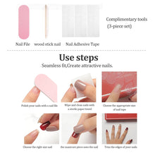 Load image into Gallery viewer, Sunkizzrs® Nails Extension Kit Artificial Nail(Pack of 24)Press On Nails Everlasting French Tip False Nails Acrylic Full Fake Nail Tips Art Set With Nail Adhesive Stickers & Nail File(Style B)