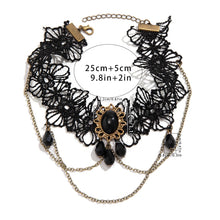 Load image into Gallery viewer, Rotaiboes Black Crystal Pendant Upper Arm Chain Bracelet Multi-layer Tassel Armlet Gothic Crystal Adjustable Open Arm Cuff Bangle Bracelets Summer Beach Body Jewelry for Women, Medium, Alloy, alloy