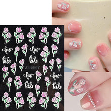 Load image into Gallery viewer, MAYCREATE® 5 Sheets Nail Art Decor Stickers 3D Embossed Flower Charms for Nail Art 5 Styles Flower Nail Charm Sticker for DIY Nail Extension Self-Adhesive Nail Art Decals