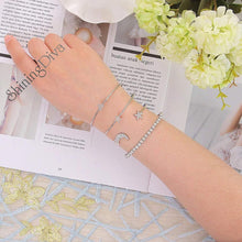 Load image into Gallery viewer, Shining Diva Fashion Crystal Multilayer Charm Bangle Silver Plated Bracelet for Women and Girls (Silver) (9914b)