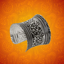 Load image into Gallery viewer, YouBella Jewellery Silver Plated Oxidised Cuff Bracelet Bangle for Women and Girls (Style 1)