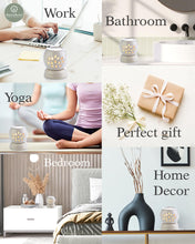 Load image into Gallery viewer, Asian Aura Handcrafted Ceramic Electric Round Shaped Aroma Diffuser| Aroma Oil Burner for Aromatherapy| Home Decor and Fragrance with Aroma Oils(English Lavender & Rosy Romance Fragrance 10ml Each)