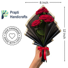 Load image into Gallery viewer, Handmade Crochet Red Roses Bouquet, Artificial Forever Flowers, Gift for Anniversary, Birthday, Valentine's Day