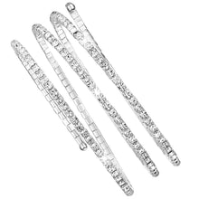 Load image into Gallery viewer, Jojomina Rhinestone Arm Cuff Jewelry for Women Multilayer Arm Bracelet Upper Arm Jewelry Crystal Silver Prom Bridal Bangle for Party Bride Wedding, 7.1 inches, Crystal Silver Rhinestone, crystal